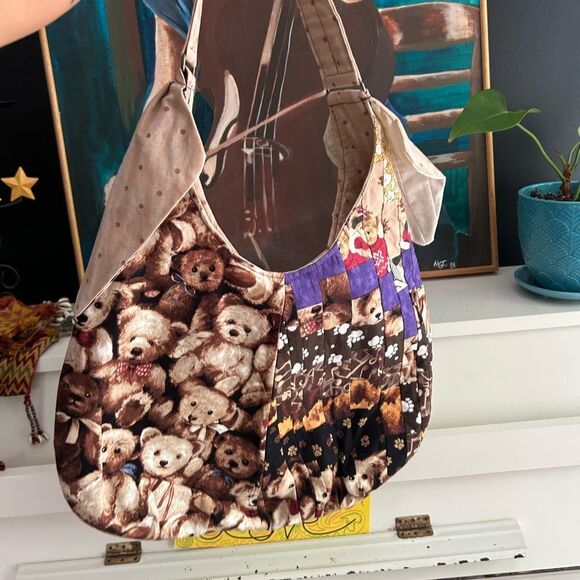 Patchwork Teddy Bear Tote Bag - Picture 14 of 16